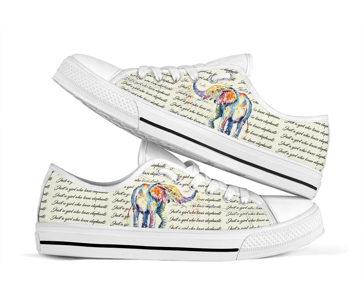 Just A Girl Who Loves Elephants Low Top Shoes