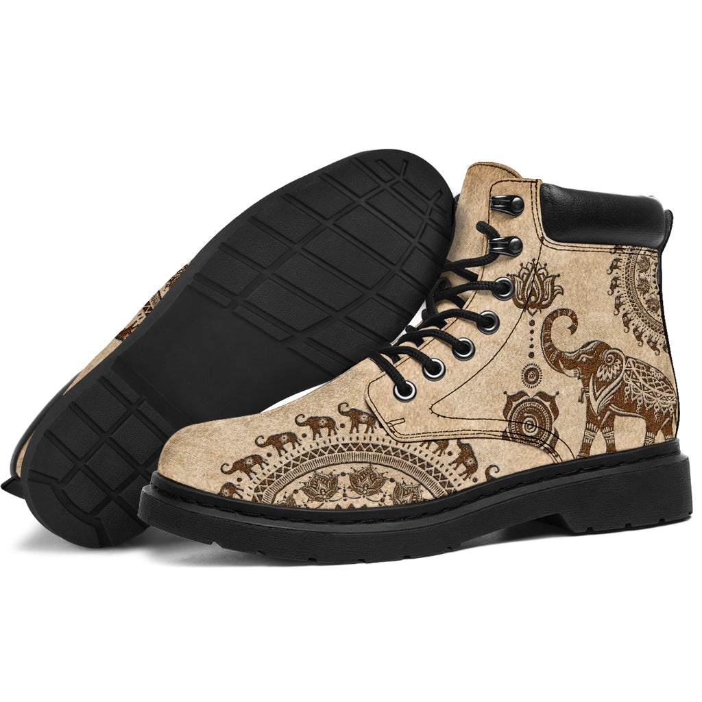 Elephant - Stylized Decorated Asboot Sky - Love All Season Boots