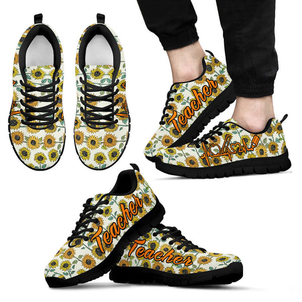 Teacher Hb Sunflower Pattern Sneakers, Running Shoes, Shoes For Women, Shoes For Men, Custo- Love Sneakers