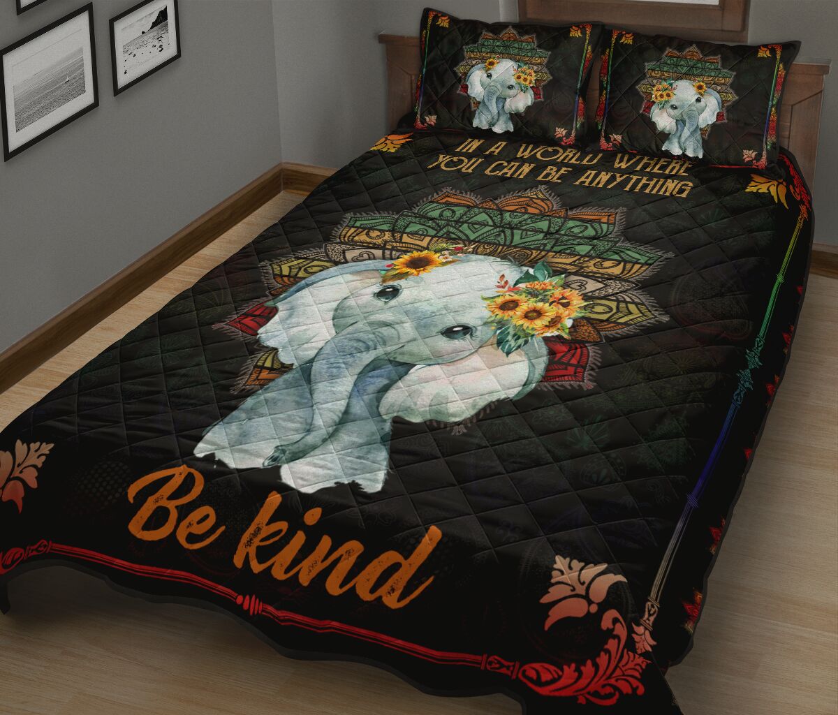 Quilt Bed Set - Elephant - Vintage - You Can Be Anything 91 - Love Quilt Bedding Set