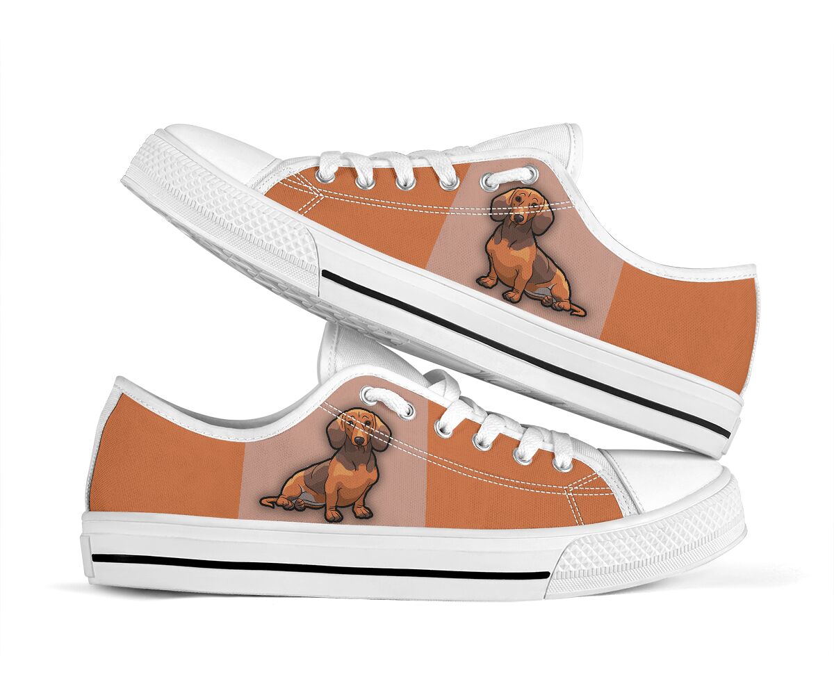 Dachshund Couple Low Top Shoe - Love Love Top Shoes
