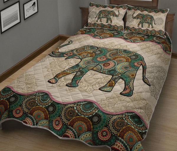 Elephant - Vintage Mandala Sky - Love Quilt Bedding Set