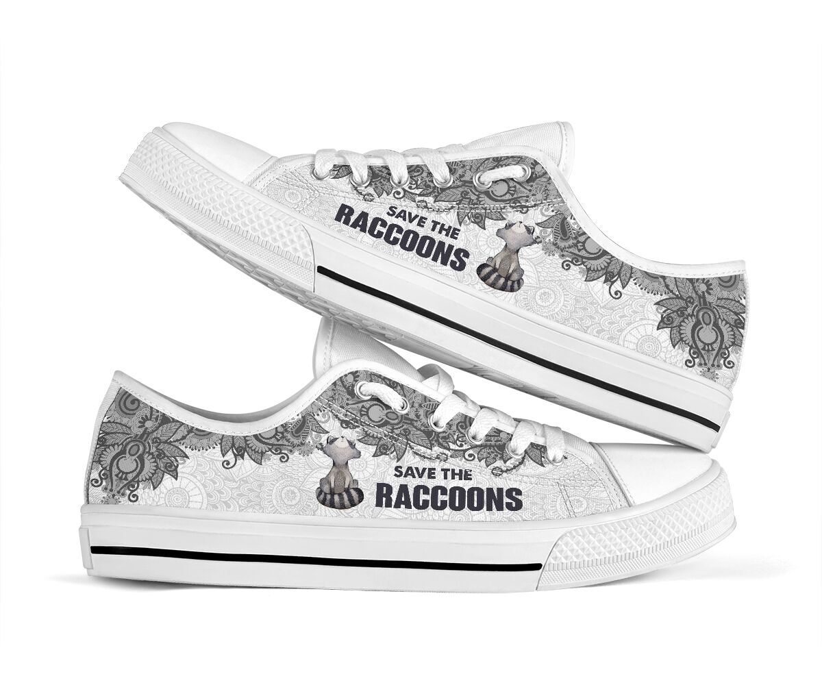 Save The Raccoons - Raccoons Low Top Shoe - Love Love Top Shoes