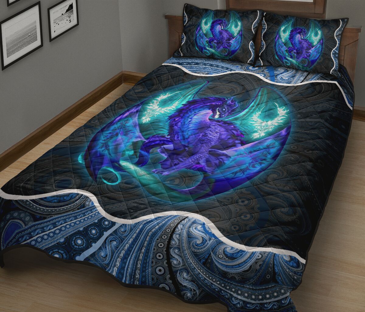 Dragon Mandala Celtic Color Quilt Bed Set - Love Quilt Bedding Set