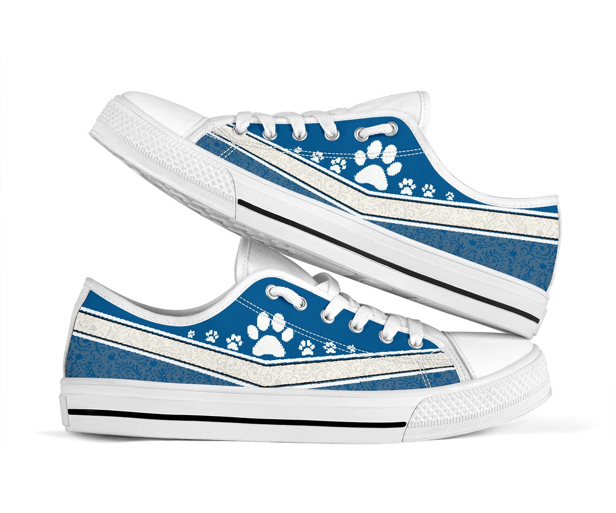 Dog Mom Line Blue - Low Top Shoe - Love Love Top Shoes