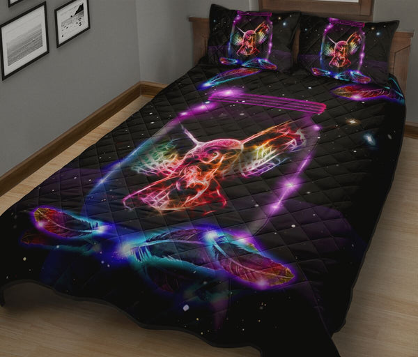 Owl Neon Quilt Bed Set - Love Quilt Bedding Set