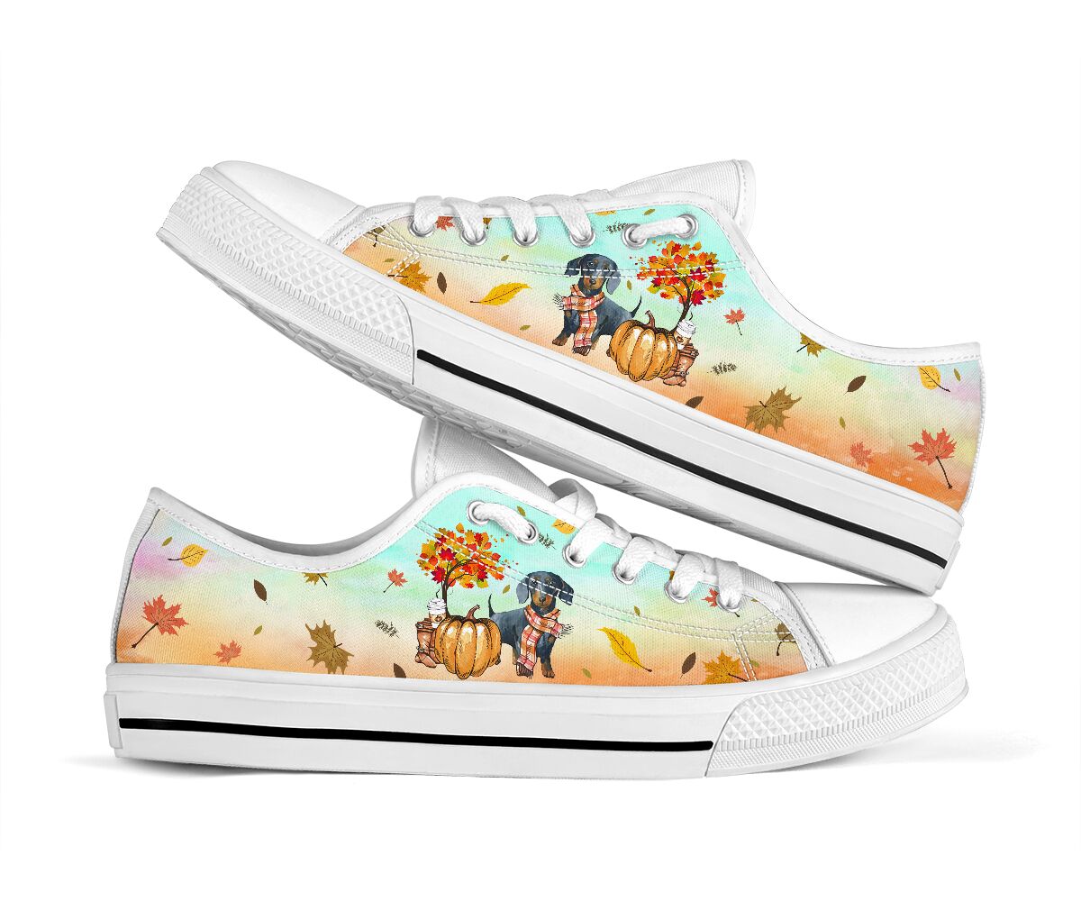 Dachshund And Autumn Set - Low Top Shoe - Love Low Top Shoes