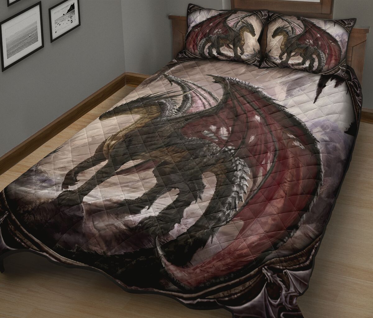 Dragon Quilt Bed Set 6- Love Quilt Bedding Set