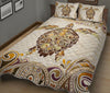 Turtle Asia Floral Background Style Quilt Bed Set - Love Quilt Bedding Set