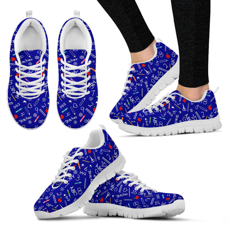 Teacher Pattern- Navy Blue Kd Shoes Sneakers, Running Shoes, Shoes For Women, Shoes For Men- Love Sneakers
