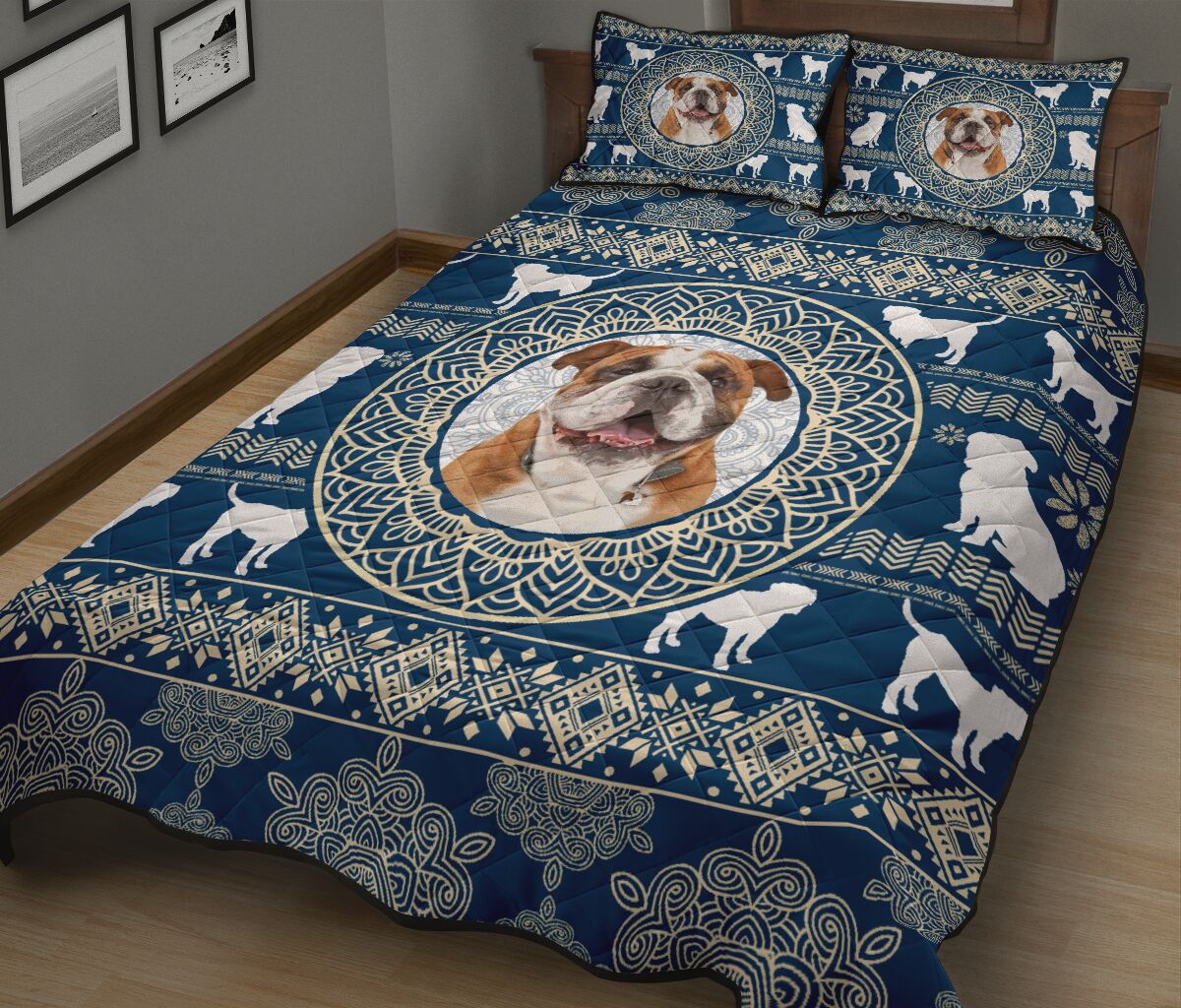 Bulldog Mandala Pattern - Bed Set- Love Quilt Bedding Set