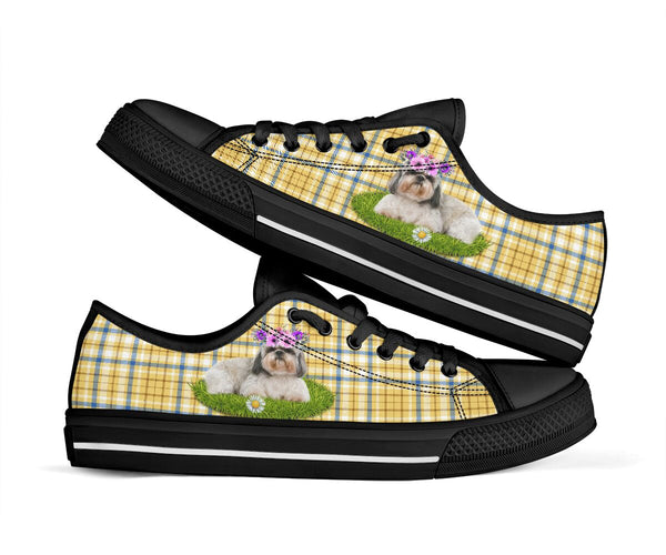 Shih Tzu Flower Caro - Low Top Shoe - Love Low Top Shoes