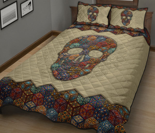 Quilt Bed Set - Skull - Mandala 63 - Love Quilt Bedding Set