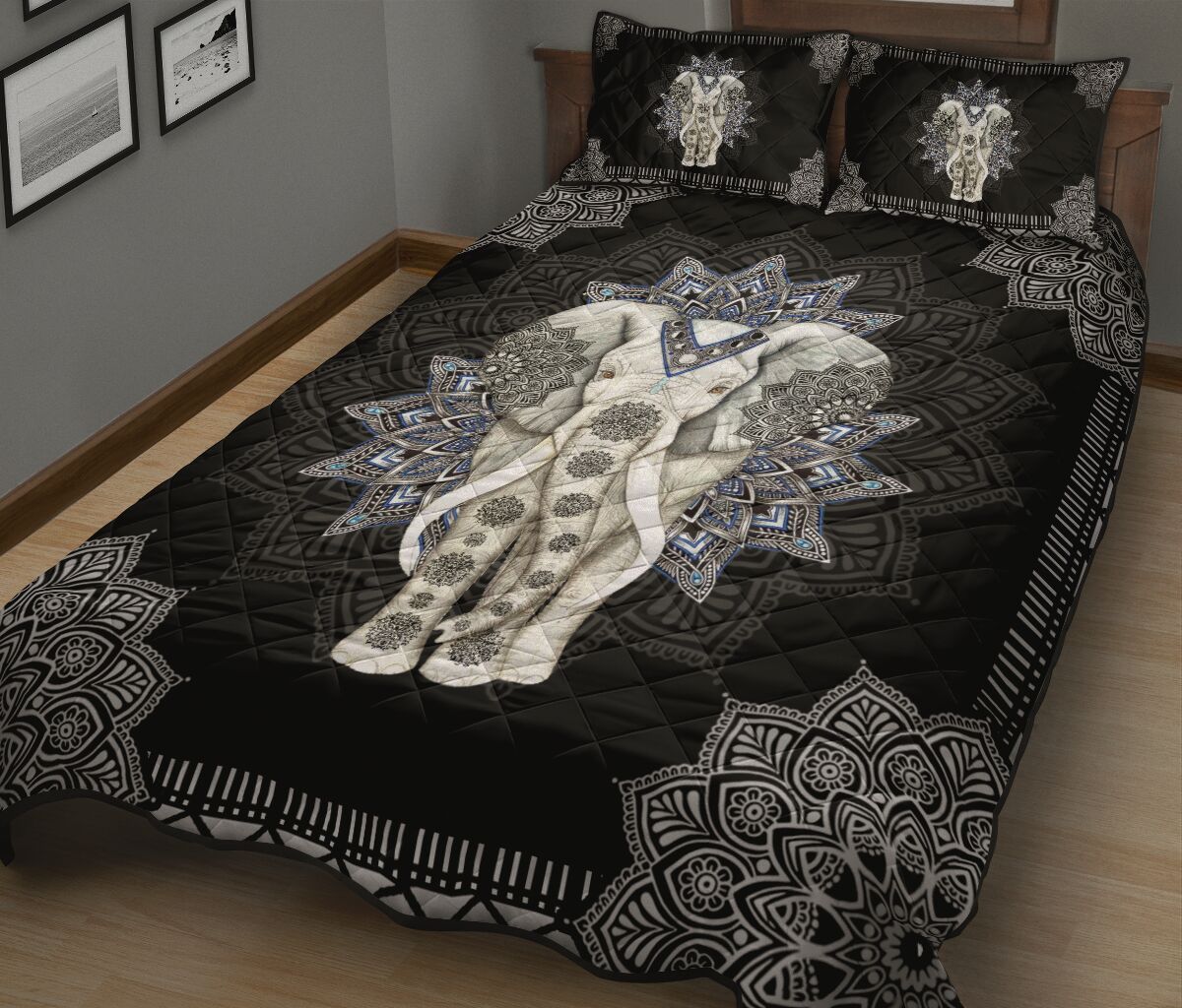 Elephant Quilt Bed Set 23 - Love Quilt Bedding Set