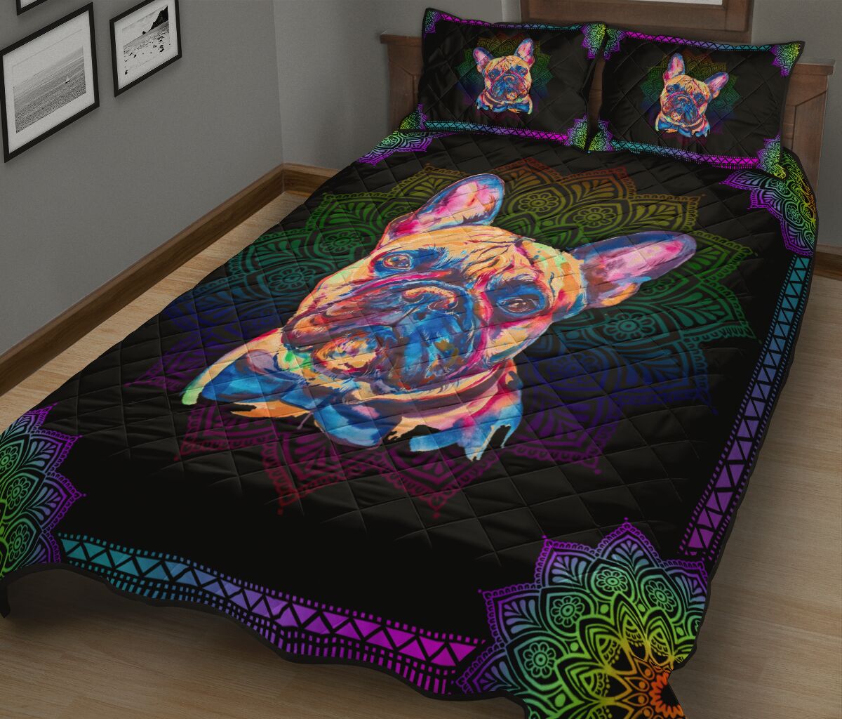 Quilt Bed Set - Frenchie 10 - Love Quilt Bedding Set