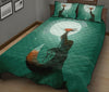 Fox Art Style Quilt Bed Set - Love Quilt Bedding Set