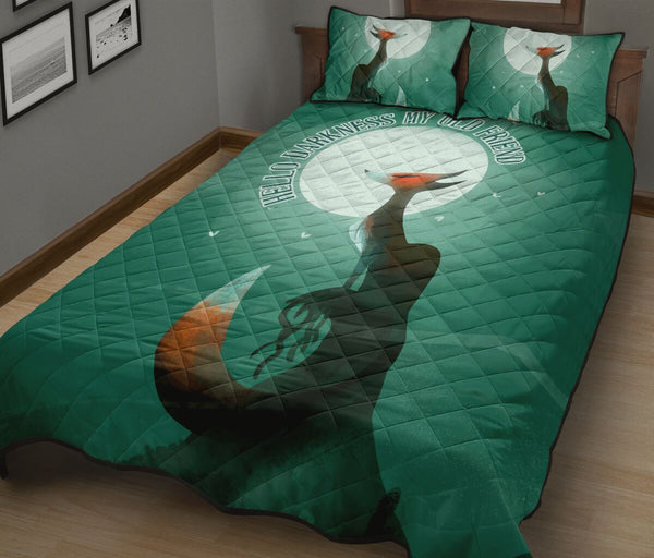 Fox Art Style Quilt Bed Set - Love Quilt Bedding Set