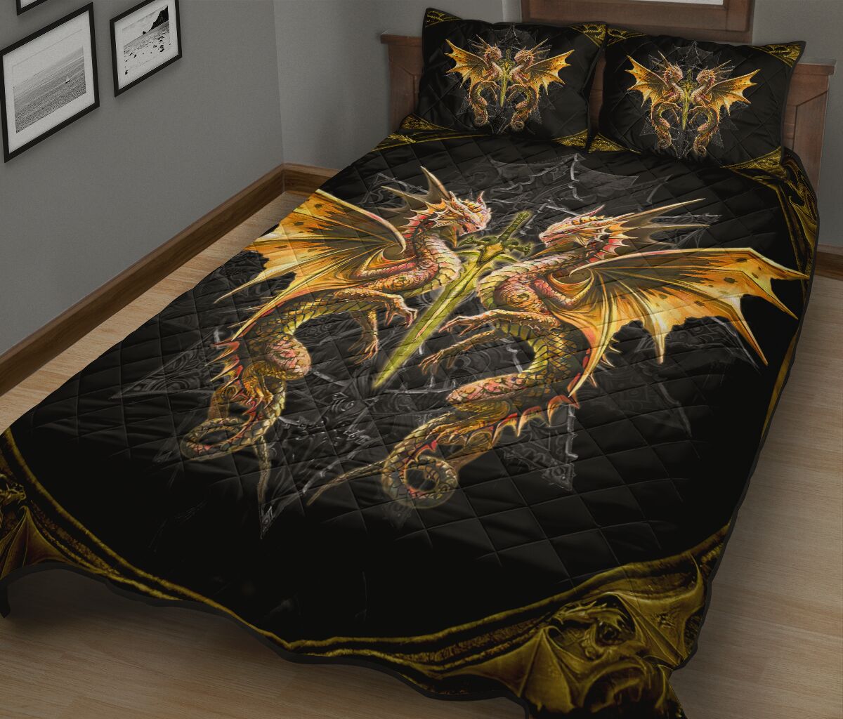 Dragon Gothic Style Quilt Bed Set 847126