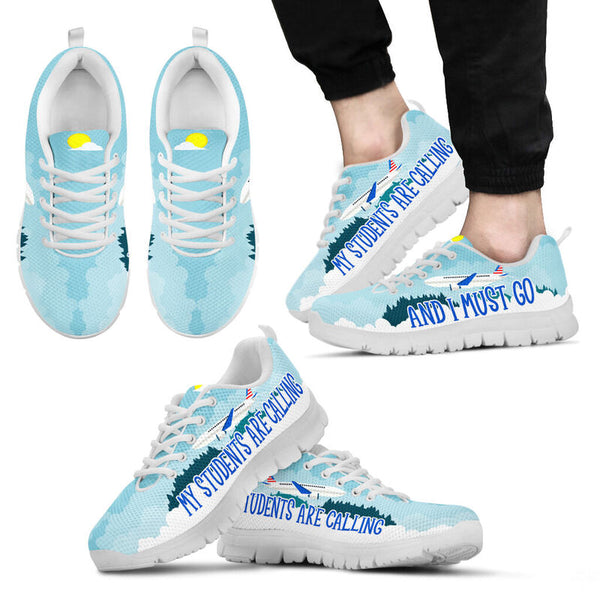 My Students Are Is Calling And I Must Go White Sole Sneakers, Running Shoes, Shoes For Wome- Love Sneakers