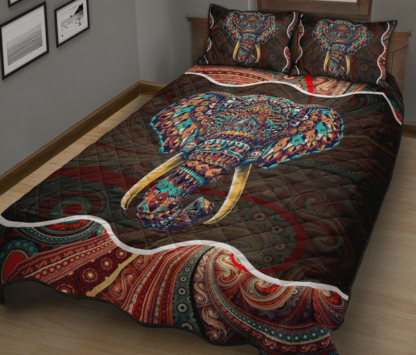 Elephant Mandala Celtic Color Quilt Bed Set - Love Quilt Bedding Set