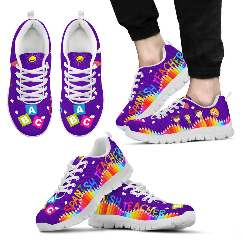 Spanish Teacher Abc- Purple Sneakers, Runni- Love Sneakers