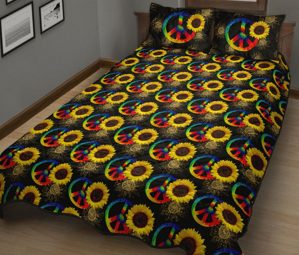 Hippie - Sunflower - Quilt Bed Set 15 - Love Quilt Bedding Set