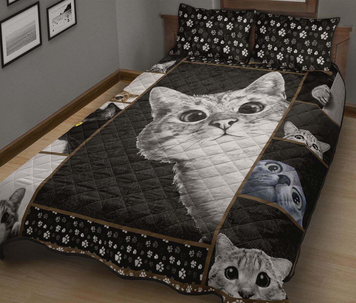 Cat Quilt Bed Set 1 - Love Quilt Bedding Set