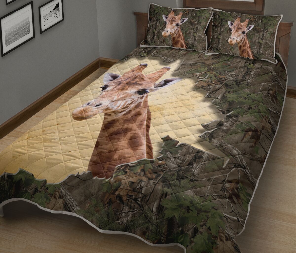Giraffe Tree Tear Quilt Bed Set - Love Quilt Bedding Set