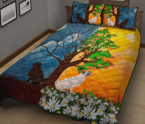 Pug Moon And Sun - Quilt Bed Set - Love Quilt Bedding Set
