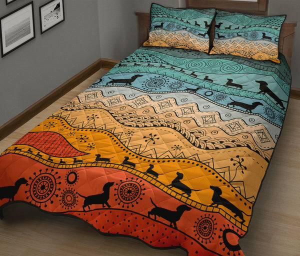 Dachshund Native Color Pattern - Bed Set - Love Quilt Bedding Set