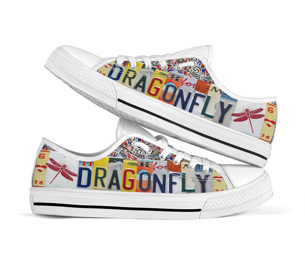 Dragonfly License Plates Low Top Shoes