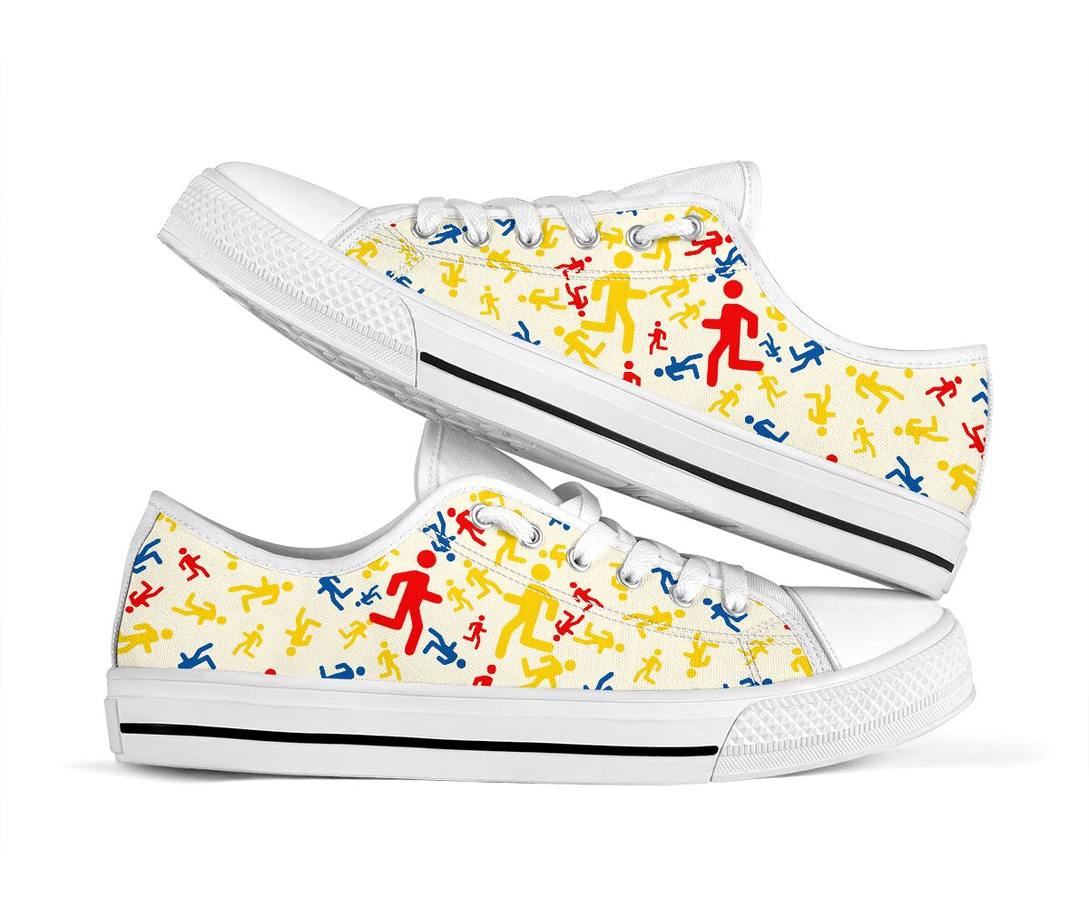 Running Icon Color Pattern- Low Top Shoe - Love Love Top Shoes