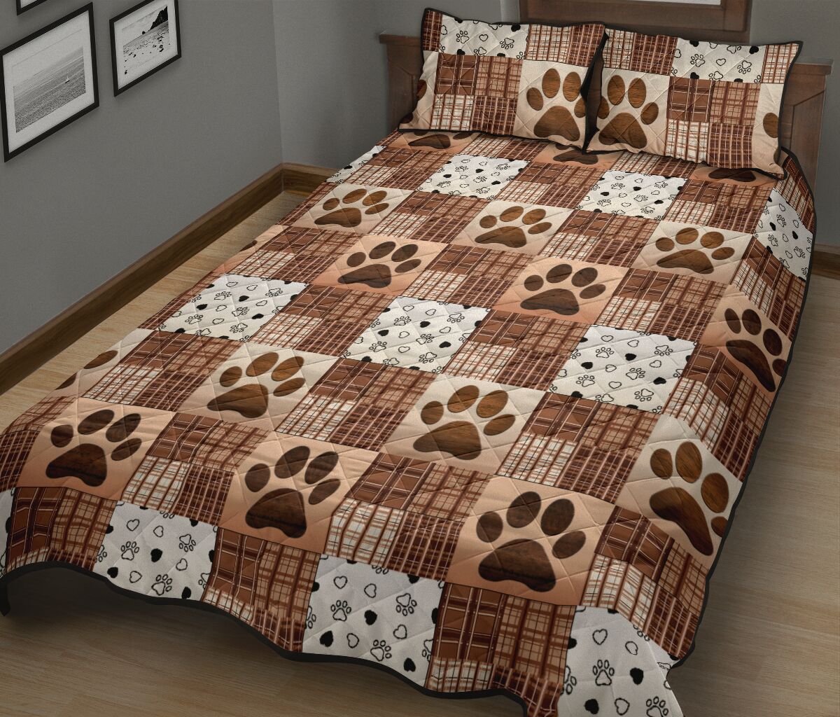 Dog Paw Vintage Caro - Quilt Bed Set - Nnd - Love Quilt Bedding Set