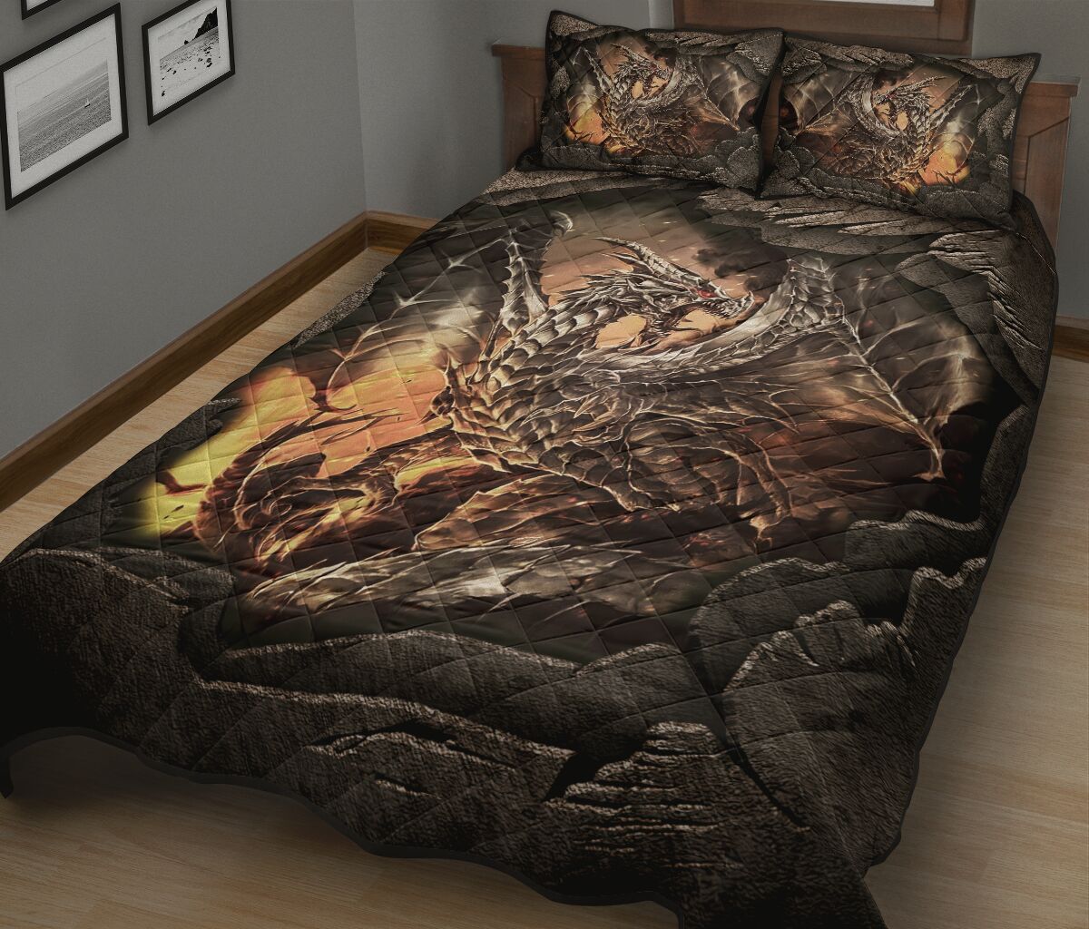 Dragon Art Quilt Bed Set 7- Love Quilt Bedding Set