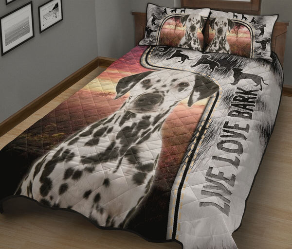 Live Love Bark Dalmatian- Bed Set - Love Quilt Bedding Set