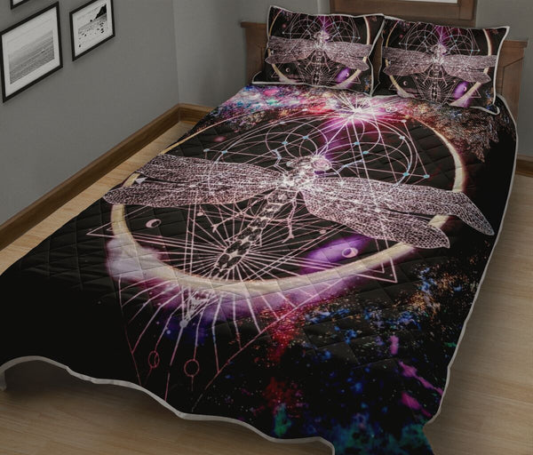 Galaxy Dragonfly Painting Qbs- Love Quilt Bedding Set