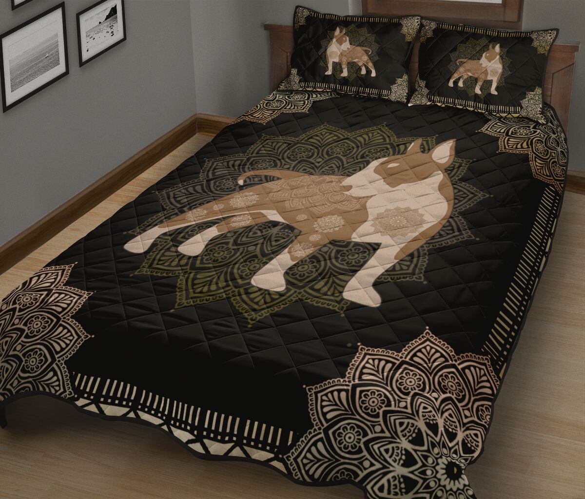 Bull Terrier Quilt Bed Set 29 - Love Quilt Bedding Set