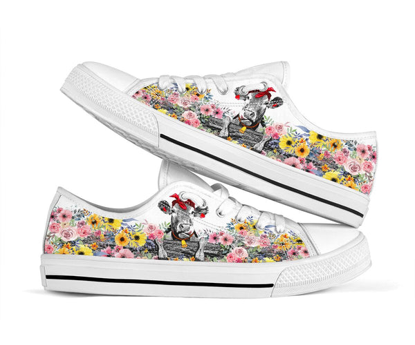 Low Top - Cow - Flower Shoe - Love Love Top Shoes