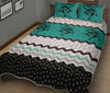 Shark Footprint Pattern Quilt Bed Set - Love Quilt Bedding Set