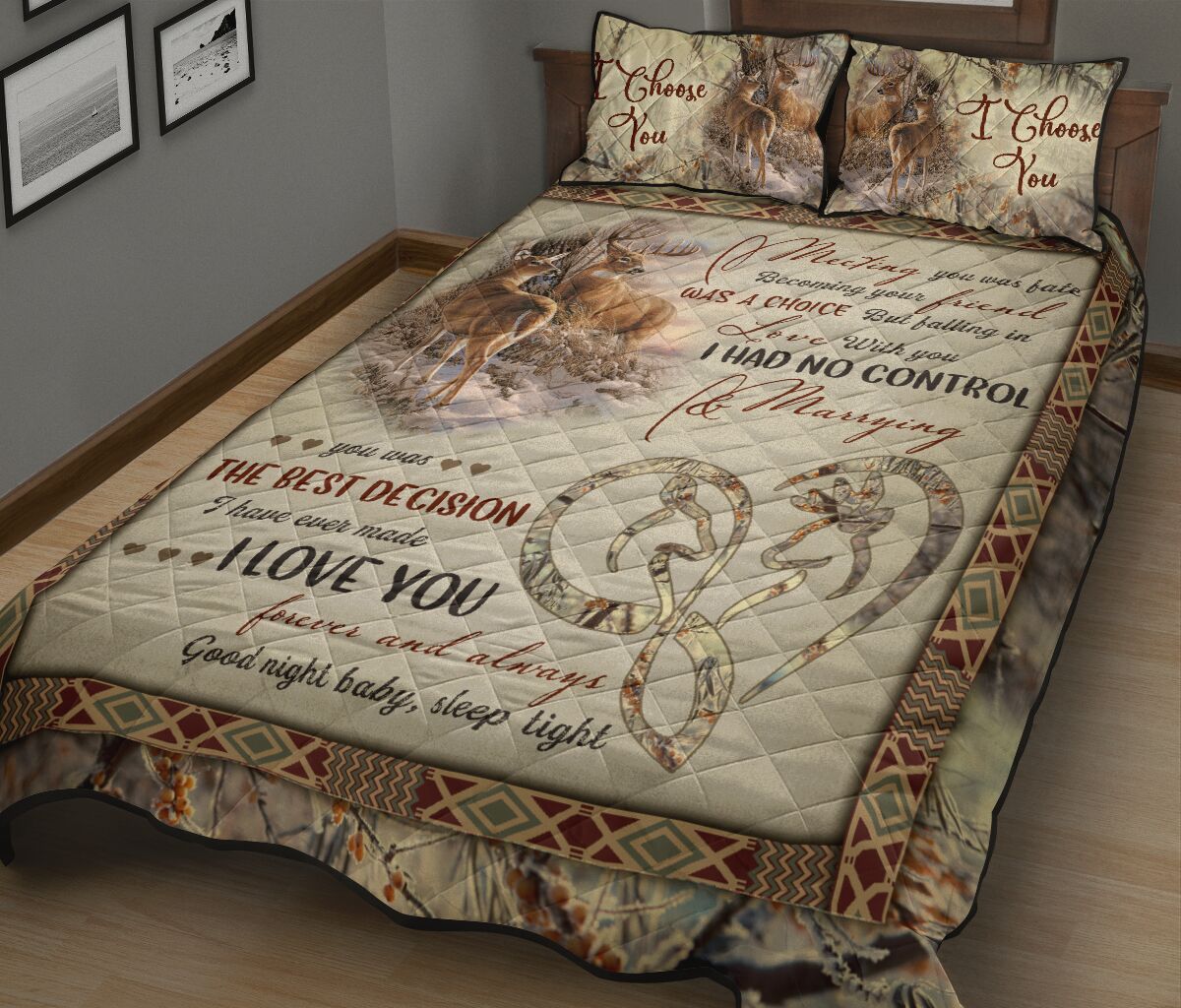 I Choose You Quilt Bed Set - Love Quilt Bedding Set