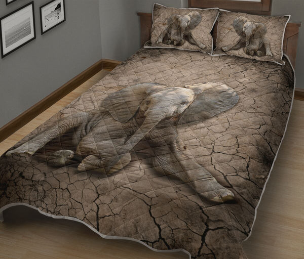 Elephant Dry Soil Cracking 3d - Lqt- Love Quilt Bedding Set