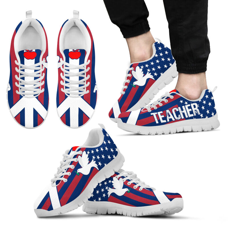 Teacher Peace Sneakers, Running Shoes, Shoes For Women, Shoes For Men, Custom Shoes, L- Love Sneakers