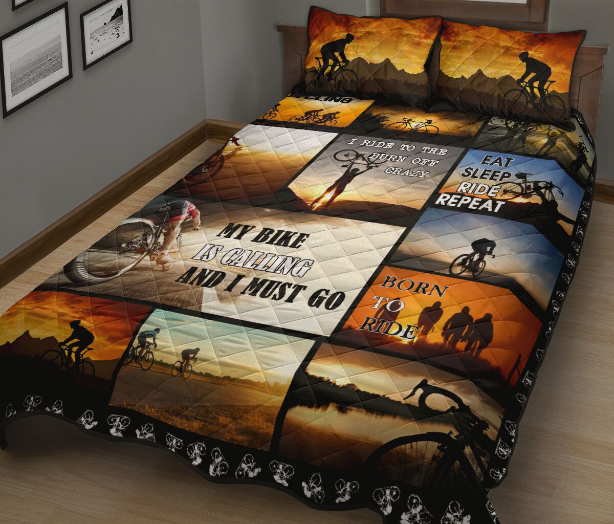 My Bike Is Cycling And I Must Go - Quilt Bed Set - Love Quilt Bedding Set