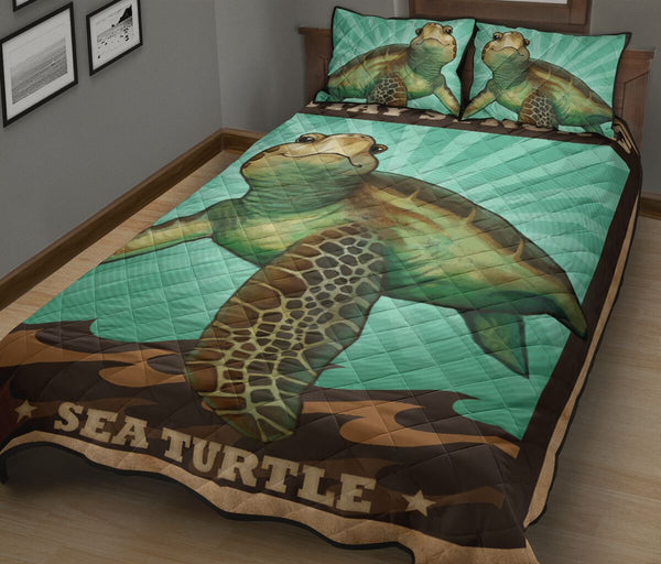 Turtle Stay Strong Quilt Bed Set - Love Quilt Bedding Set