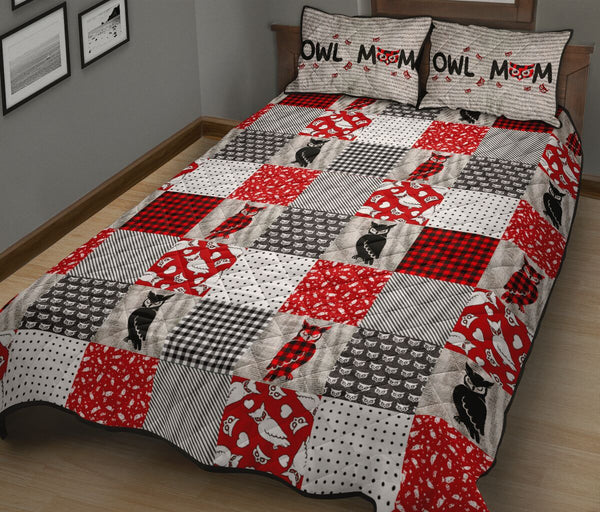 Owl Pattern Style Quilt Bed Set - Love Quilt Bedding Set