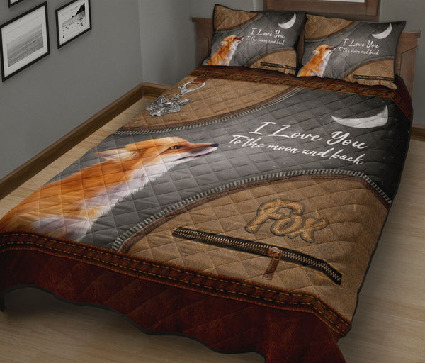 Fox Leather Quilt Bed Set - Love Quilt Bedding Set