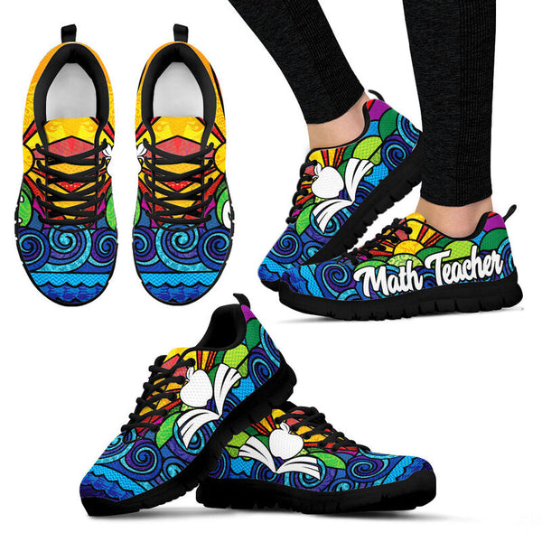 Math Teacher Sunpic Sneakers, Running Shoes, Shoes For Women, Shoes For Men, Custom Shoes, L- Love Sneakers