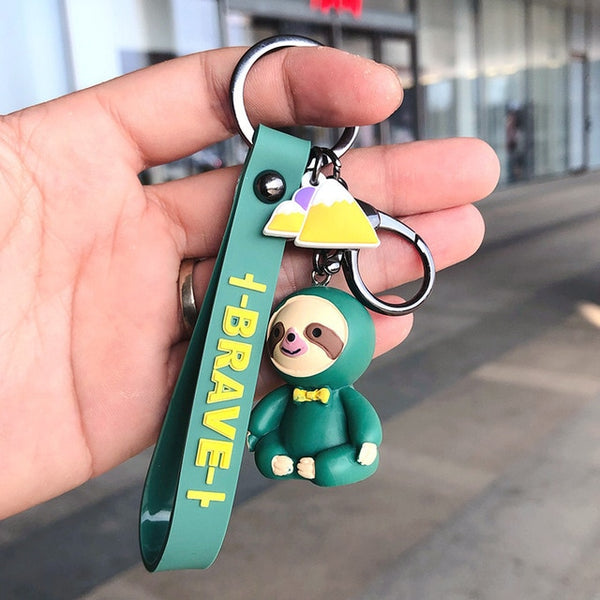 Cute Sloth Keychain Cartoon Anime Silicone Key Chains For Women Kids Fashion Animal Series Trinkets For Car Key Ring