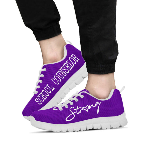 School Counselor Strong Purple Sneakers, Runni- Love Sneakers