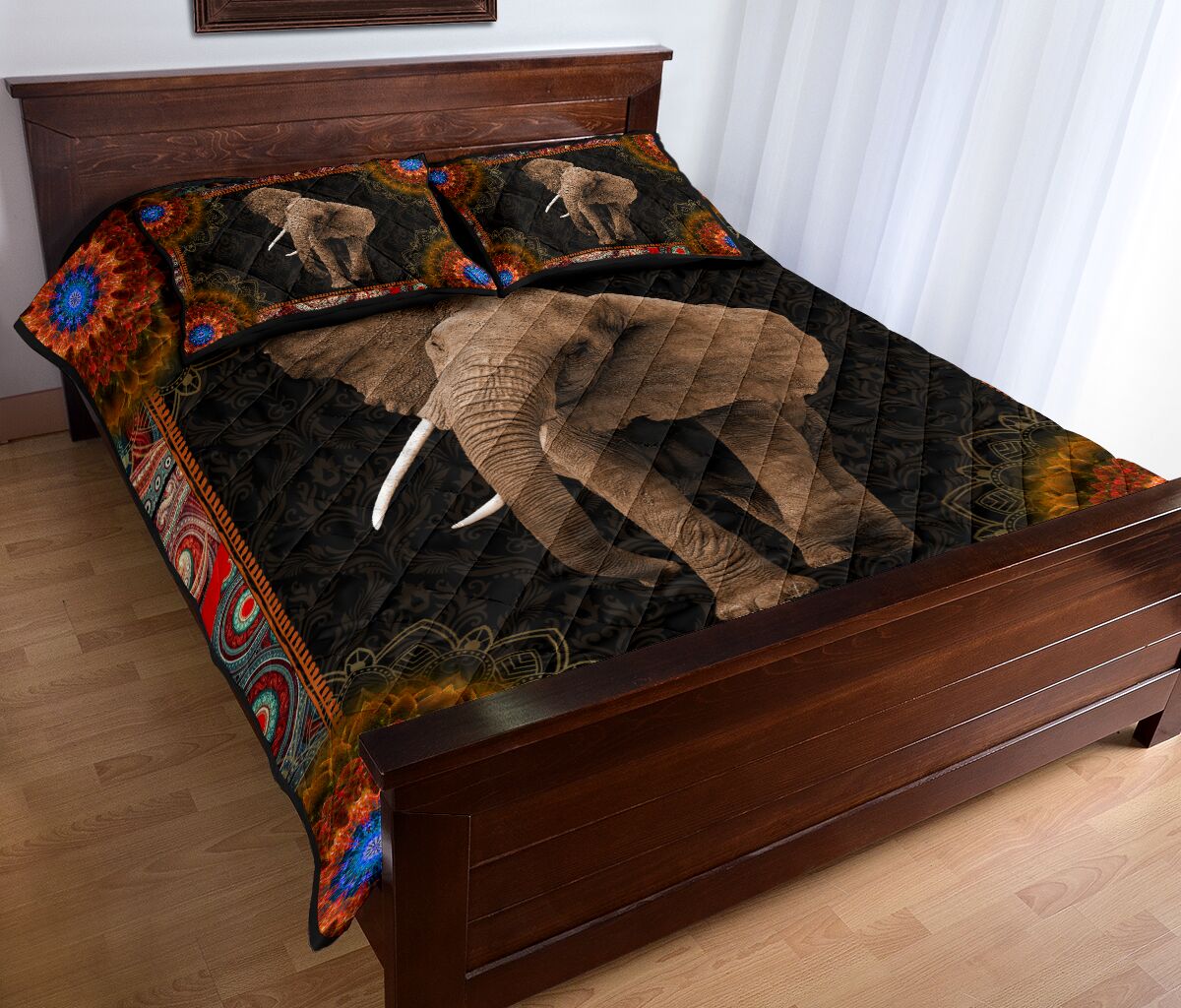 Elephant Mandala Quilt Bed Set - Love Quilt Bedding Set